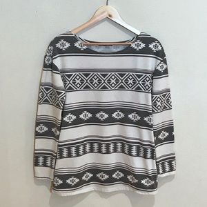 Aztec Truly Madly Deeply Grey White Pullover